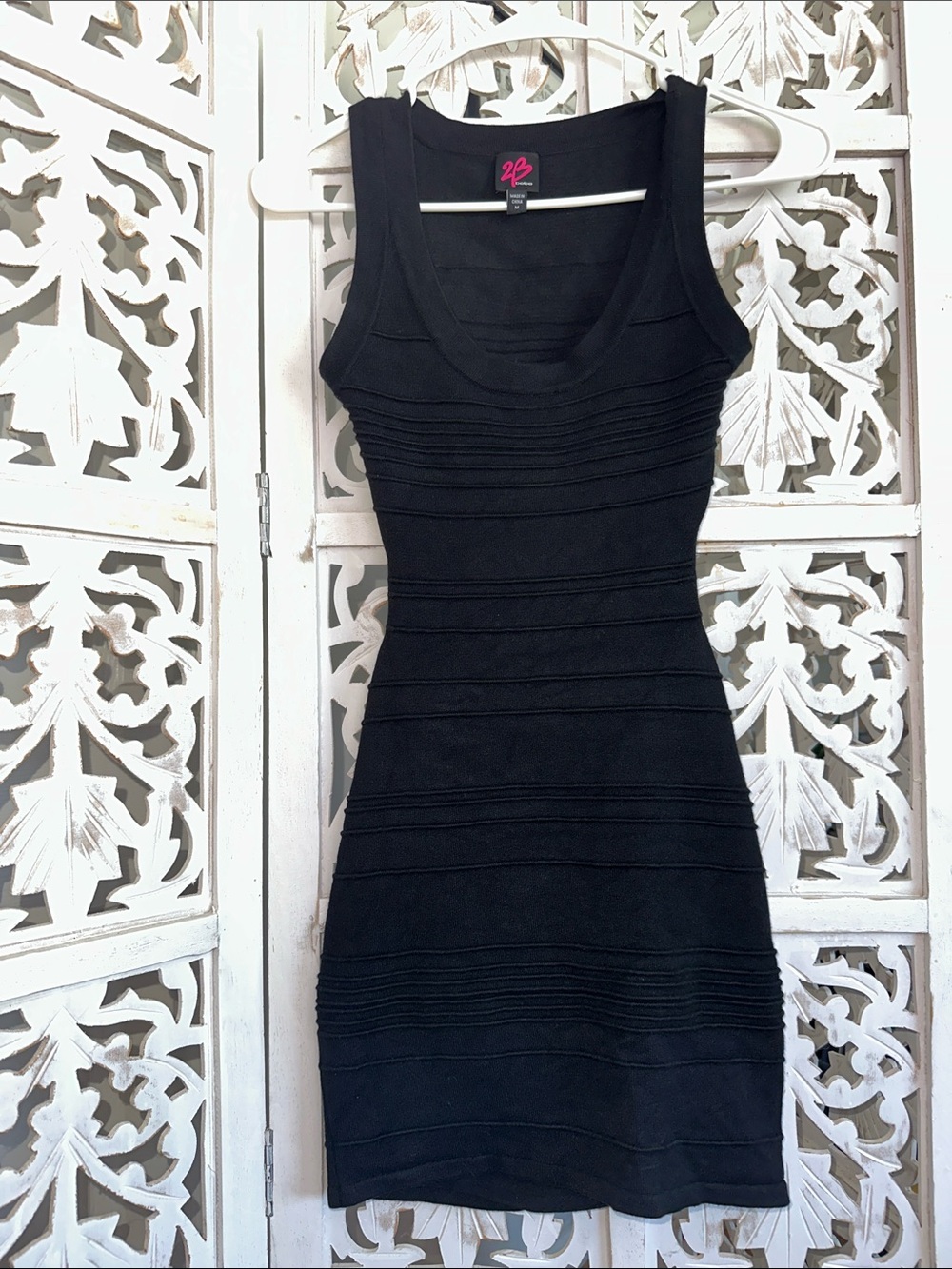 Black Sleeveless Bodycon Mini Dress by Bebe